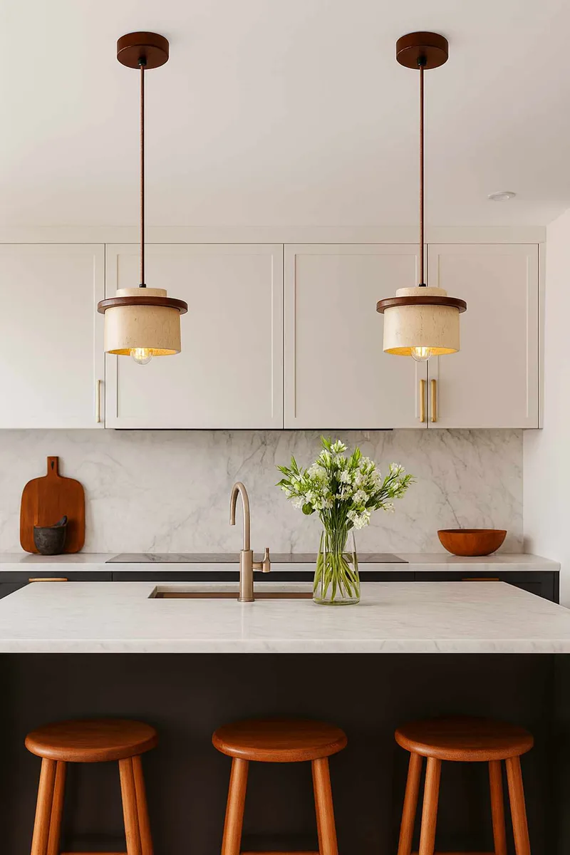 Meyros pendellampe - Beige og Valnøtt - Belysning - Innendørsbelysning & Lamper - Taklampe - Pendellamper & Hengelamper