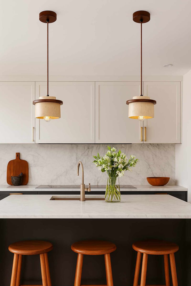 Meyros pendellampe - Beige og Valnøtt - Belysning - Innendørsbelysning & Lamper - Taklampe - Pendellamper & Hengelamper