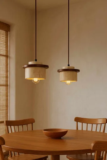 Meyros pendellampe - Beige og Valnøtt - Belysning - Innendørsbelysning & Lamper - Taklampe - Pendellamper & Hengelamper