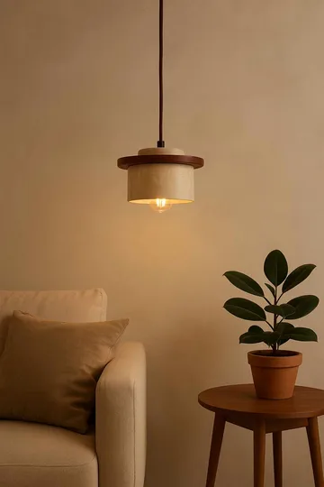 Meyros pendellampe - Beige og Valnøtt - Belysning - Innendørsbelysning & Lamper - Taklampe - Pendellamper & Hengelamper
