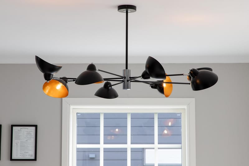 Montry Plafond Dimbar LED - Svart/Koppar - Plafondlampe - Stuelampe - Soveromslampe