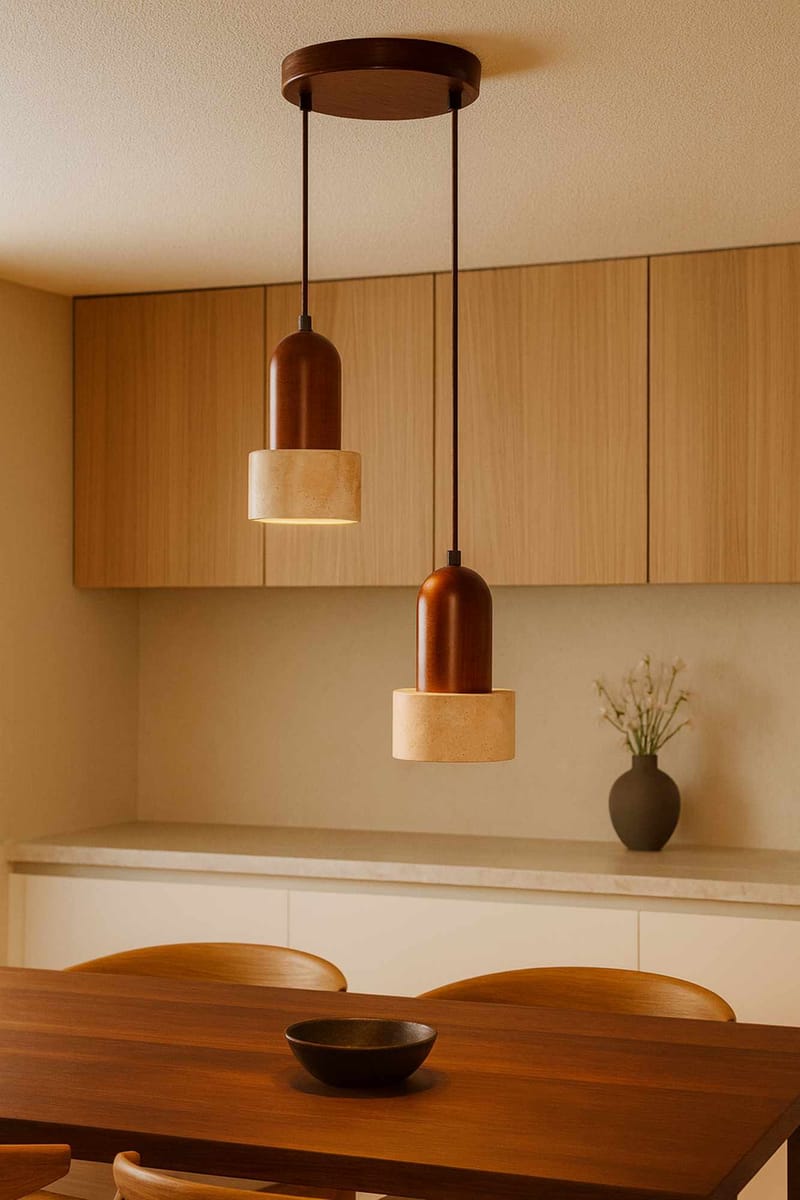 Norric pendellampe - Beige Valnøtt - Belysning - Innendørsbelysning & Lamper - Taklampe - Krystallkrone & takkrone