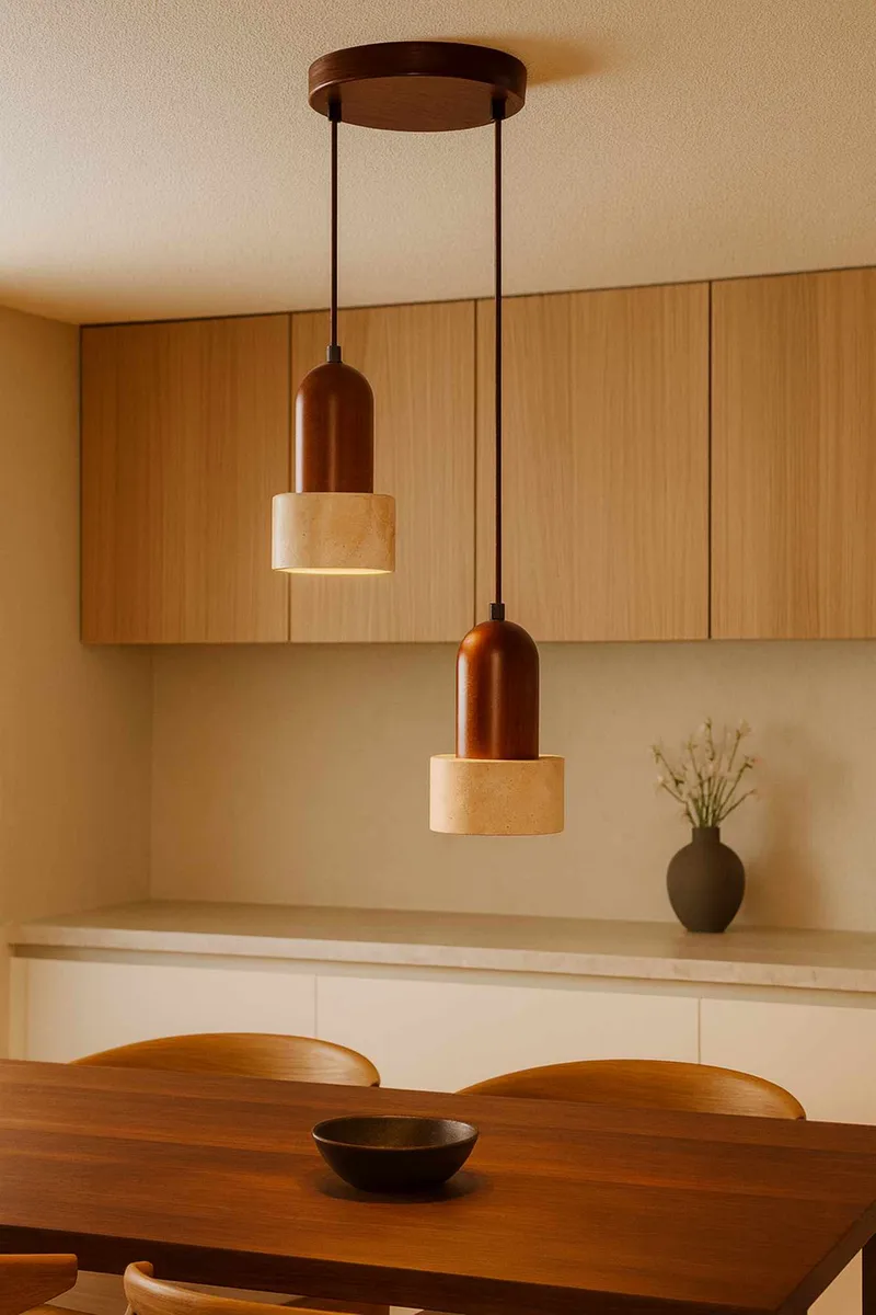 Norric pendellampe - Beige Valnøtt - Belysning - Innendørsbelysning & Lamper - Taklampe - Krystallkrone & takkrone