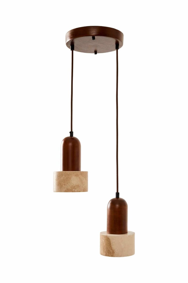 Norric pendellampe, Beige Valnøtt