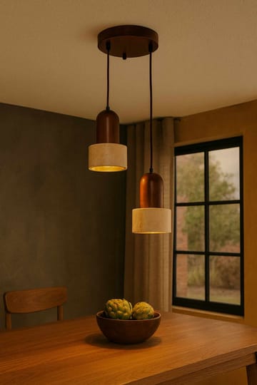 Norric pendellampe - Beige Valnøtt - Belysning - Innendørsbelysning & Lamper - Taklampe - Krystallkrone & takkrone