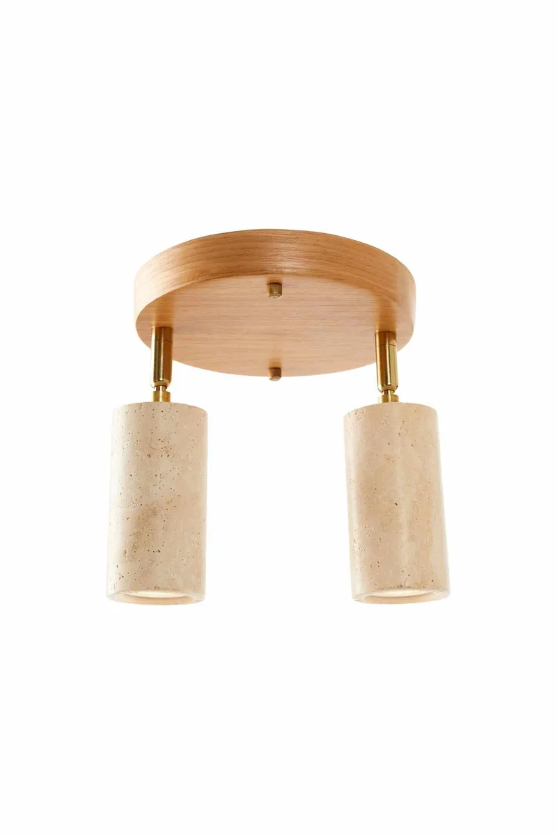 Nurtane taklampe, Beige og Eik