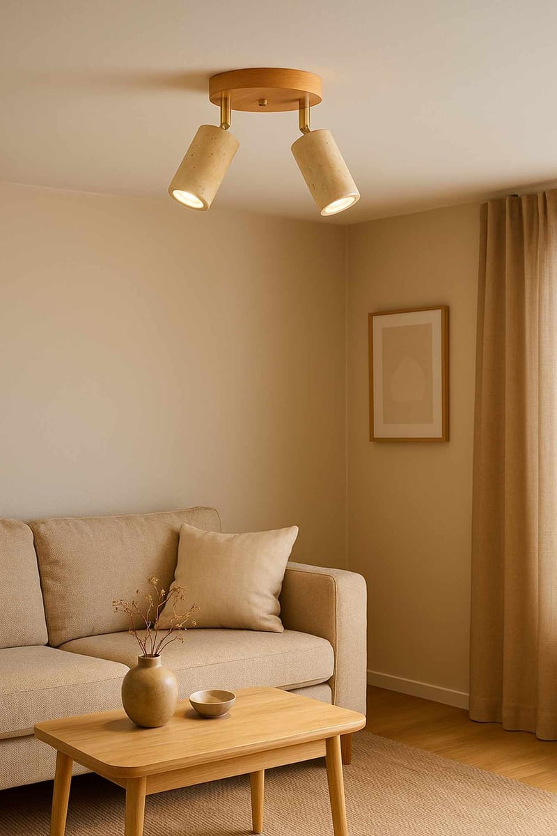 Nurtane taklampe - Beige og Eik - Belysning - Innendørsbelysning & Lamper - Taklampe - Krystallkrone & takkrone