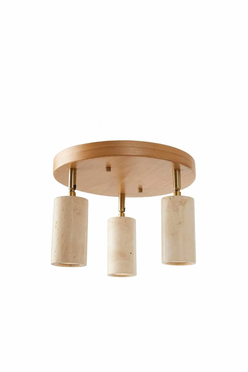 Nurtane taklampe, Beige og Eik