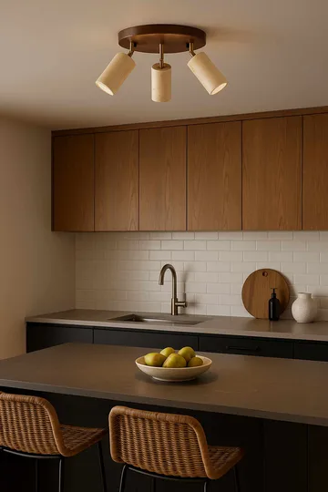 Nurtane taklampe - Beige og Valnøtt - Belysning - Innendørsbelysning & Lamper - Taklampe - Krystallkrone & takkrone
