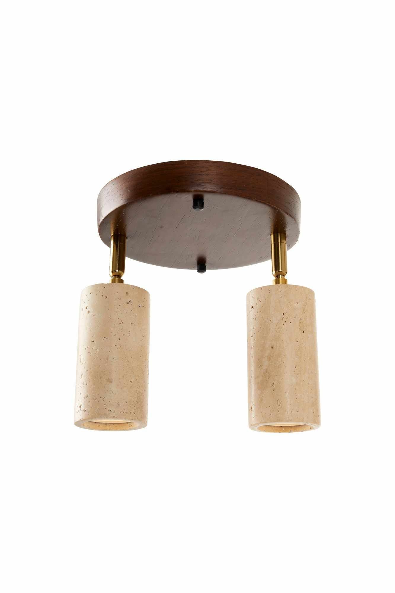 Nurtane taklampe - Beige og Valnøtt