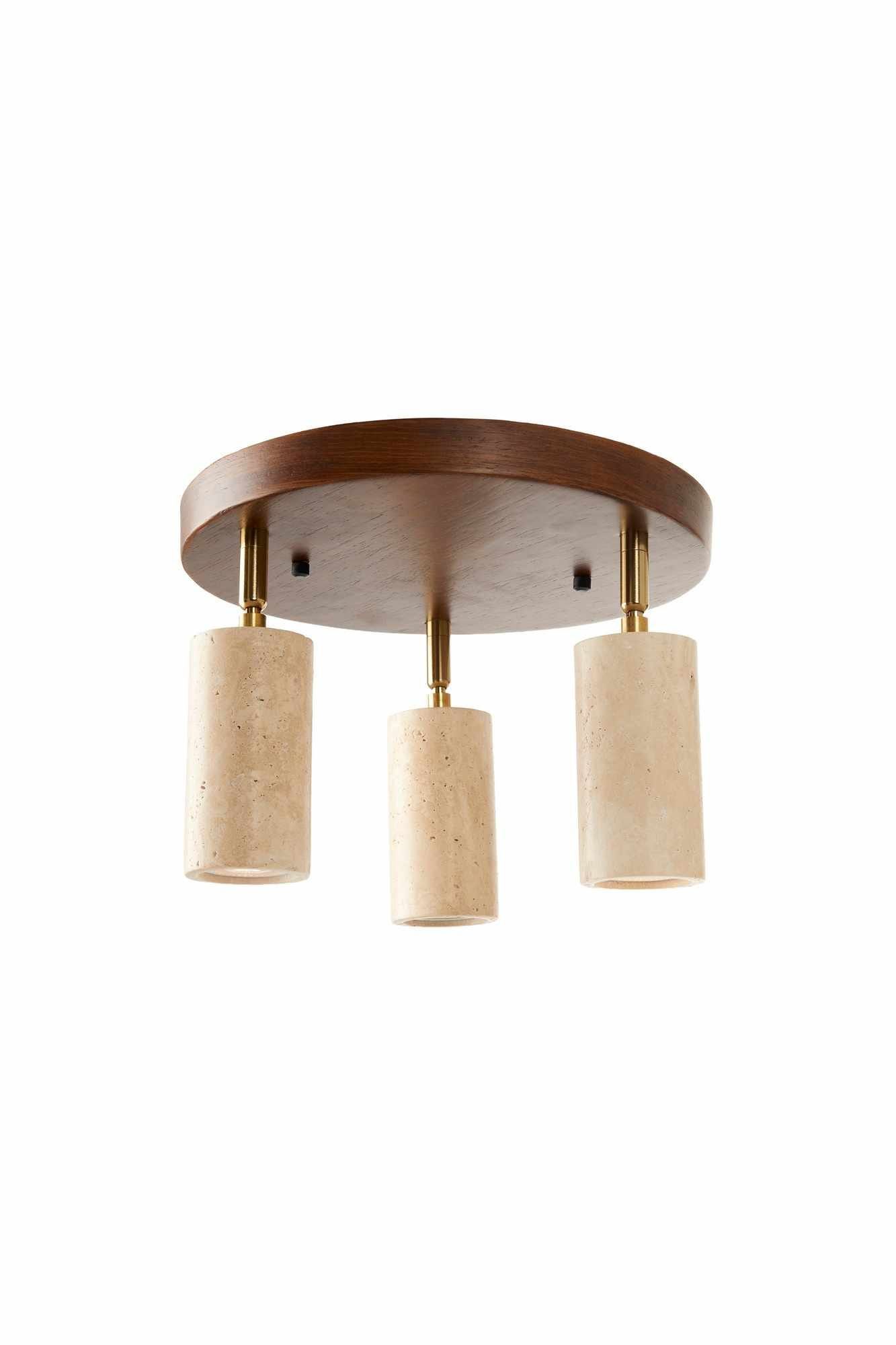 Nurtane taklampe - Beige og Valnøtt