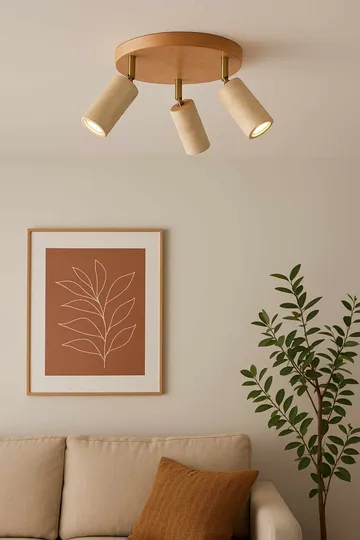 Nurtane taklampe - Beige/Eik - Belysning - Innendørsbelysning & Lamper - Taklampe - Krystallkrone & takkrone