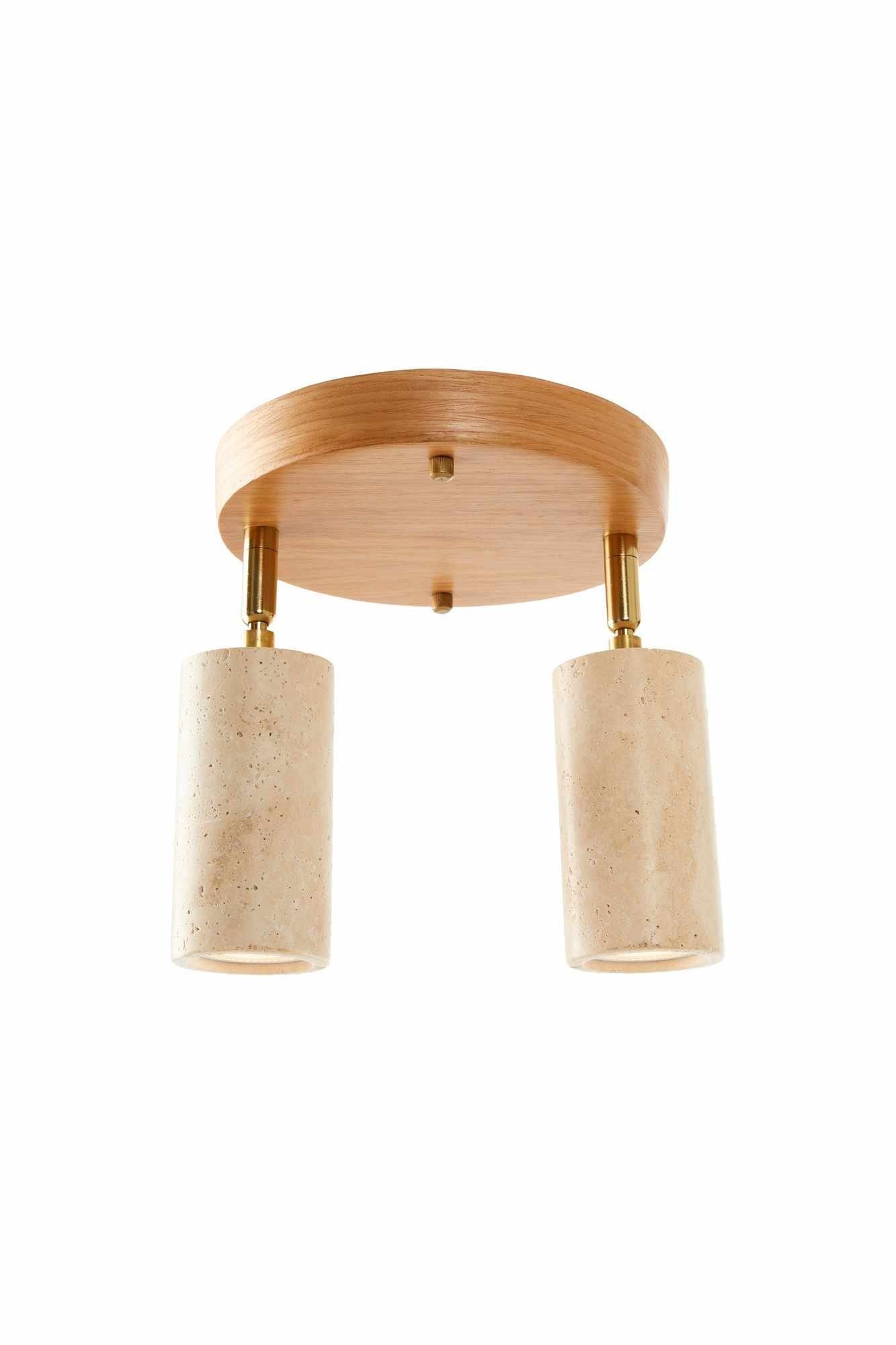 Nurtane taklampe - Beige/Eik