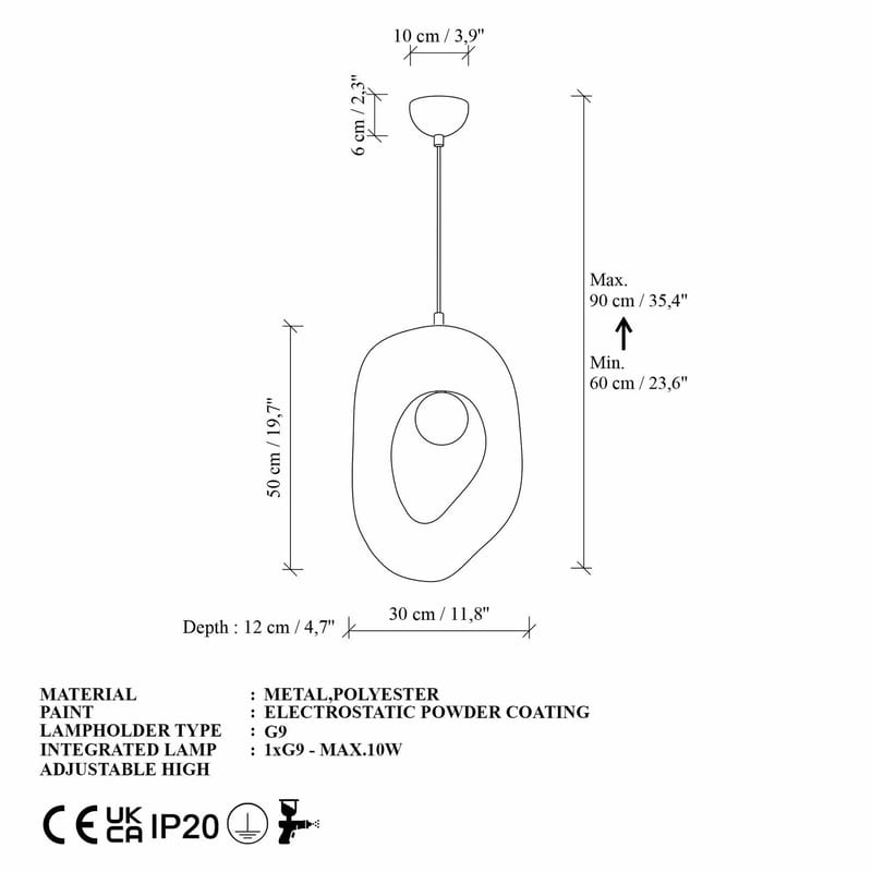Orvinor pendellampe - Hvit - Belysning - Innendørsbelysning & Lamper - Taklampe - Krystallkrone & takkrone