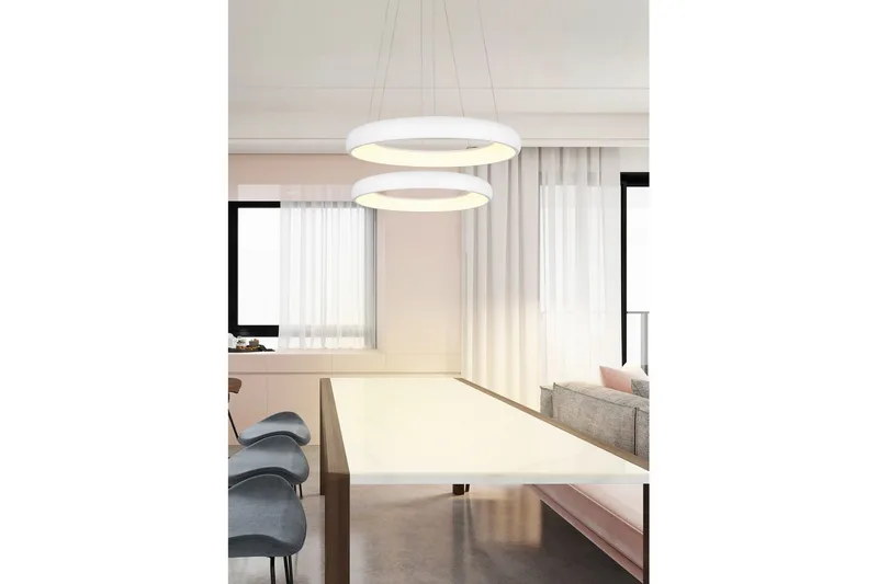 Pendel TRIO Cardona 47 cm, Matt hvit - 47 cm, Matt hvit - Belysning - Innendørsbelysning & Lamper - Taklampe - Pendellamper & Hengelamper