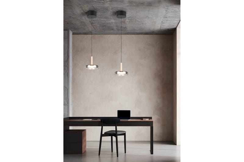 Pendel TRIO Celeste 1-del, Matt svart/krom/tre - 1-del, Matt svart/krom/tre - Belysning - Innendørsbelysning & Lamper - Taklampe - Pendellamper & Hengelamper