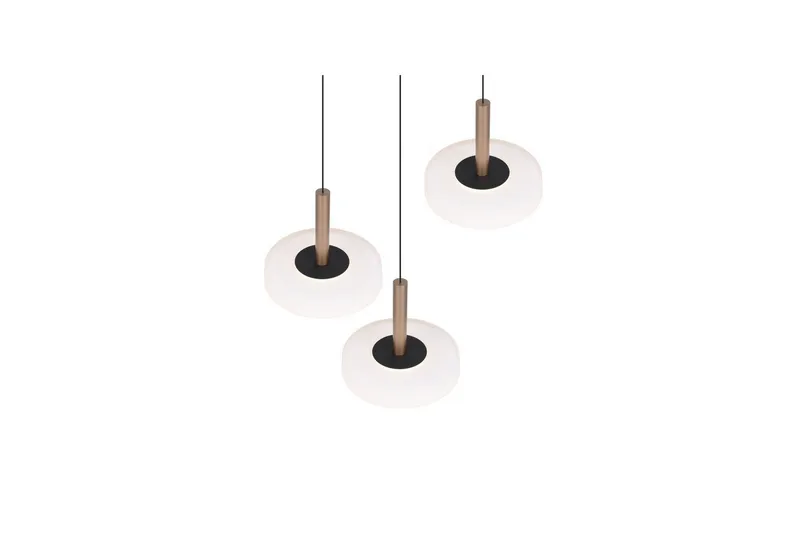 Pendel TRIO Celeste 3-delt, Matt svart/hvit/kaffebrun - 3-delt, Matt svart/hvit/kaffebrun - Belysning - Innendørsbelysning & Lamper - Taklampe - Pendellamper & Hengelamper