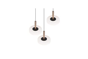 Pendel TRIO Celeste 3-delt, Matt svart/hvit/kaffebrun - 3-delt, Matt svart/hvit/kaffebrun - Belysning - Innendørsbelysning & Lamper - Taklampe - Pendellamper & Hengelamper