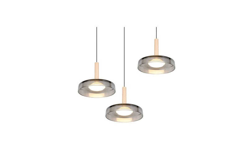 Pendel TRIO Celeste 3-delt, Matt svart/krom/tre - 3-delt, Matt svart/krom/tre - Belysning - Innendørsbelysning & Lamper - Taklampe - Pendellamper & Hengelamper