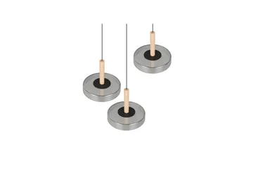 Pendel TRIO Celeste 3-delt, Matt svart/krom/tre - 3-delt, Matt svart/krom/tre - Belysning - Innendørsbelysning & Lamper - Taklampe - Pendellamper & Hengelamper
