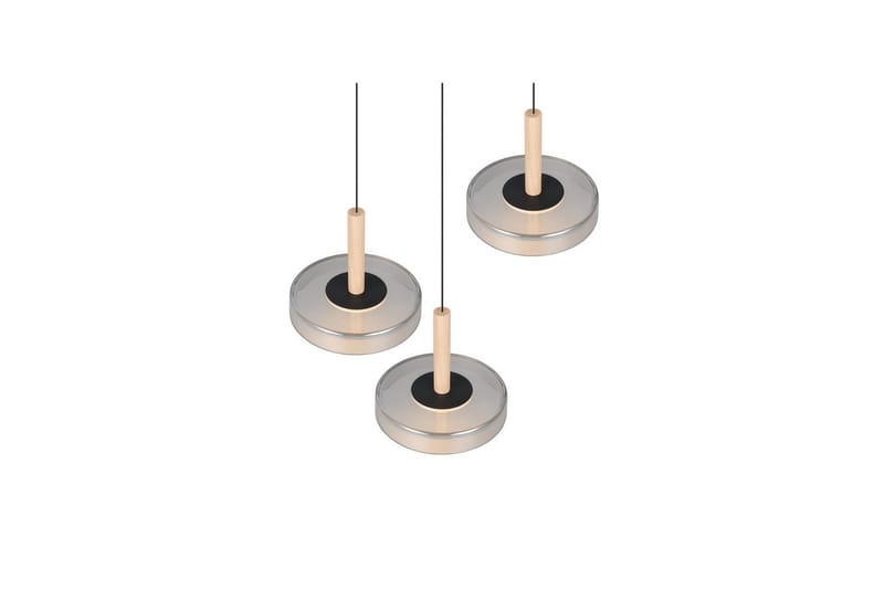 Pendel TRIO Celeste 3-delt, Matt svart/krom/tre - 3-delt, Matt svart/krom/tre - Belysning - Innendørsbelysning & Lamper - Taklampe - Pendellamper & Hengelamper