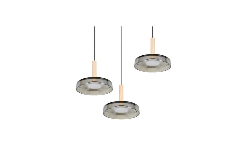 Pendel TRIO Celeste 3-delt, Matt svart/krom/tre - 3-delt, Matt svart/krom/tre - Belysning - Innendørsbelysning & Lamper - Taklampe - Pendellamper & Hengelamper