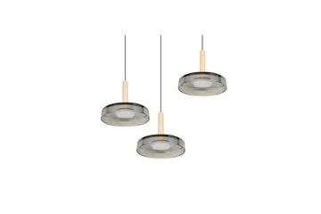 Pendel TRIO Celeste 3-delt, Matt svart/krom/tre - 3-delt, Matt svart/krom/tre - Belysning - Innendørsbelysning & Lamper - Taklampe - Pendellamper & Hengelamper