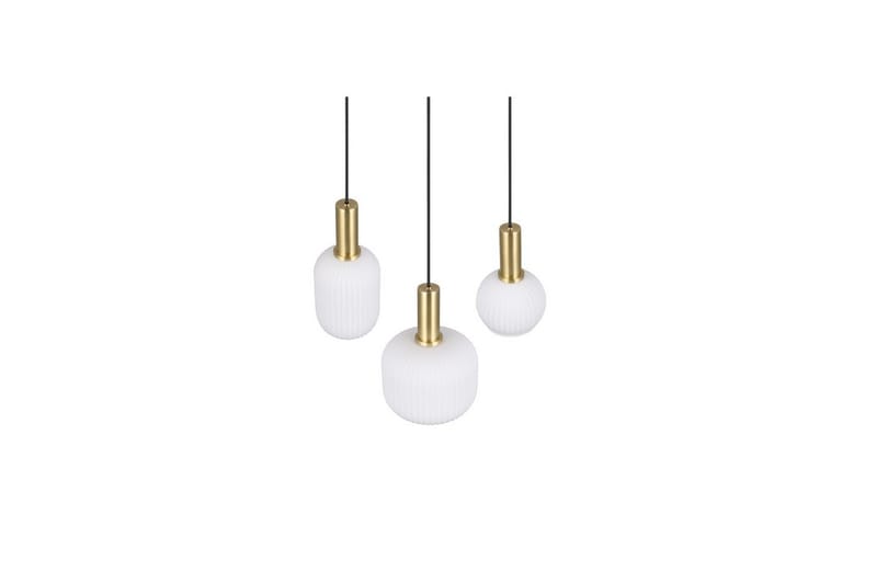 Pendel TRIO Diva 3-delt, Matt messing/hvit - 3-delt, Matt messing/hvit - Belysning - Innendørsbelysning & Lamper - Taklampe - Pendellamper & Hengelamper