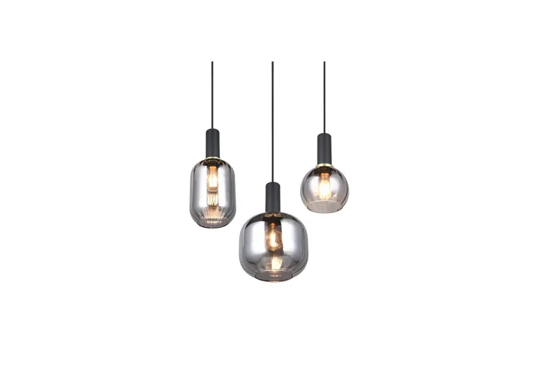 Pendel TRIO Diva 3-delt, Matt svart/krom - 3-delt, Matt svart/krom - Belysning - Innendørsbelysning & Lamper - Taklampe - Pendellamper & Hengelamper