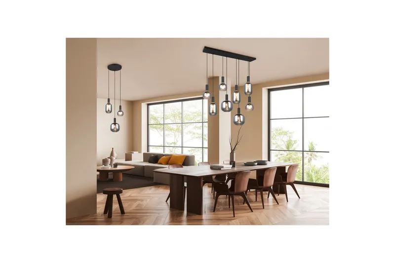 Pendel TRIO Diva 3-delt, Matt svart/krom - 3-delt, Matt svart/krom - Belysning - Innendørsbelysning & Lamper - Taklampe - Pendellamper & Hengelamper