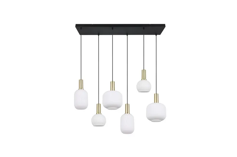 Pendel TRIO Diva 6-deler, Matt messing/hvit - 6-deler, Matt messing/hvit - Belysning - Innendørsbelysning & Lamper - Taklampe - Pendellamper & Hengelamper