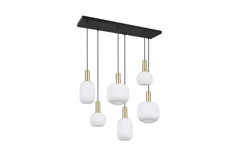Pendel TRIO Diva 6-deler, Matt messing/hvit - 6-deler, Matt messing/hvit - Belysning - Innendørsbelysning & Lamper - Taklampe - Pendellamper & Hengelamper