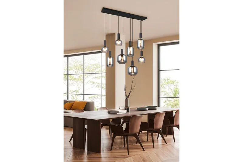 Pendel TRIO Diva 6-deler, Matt svart/krom - 6-deler, Matt svart/krom - Belysning - Innendørsbelysning & Lamper - Taklampe - Pendellamper & Hengelamper