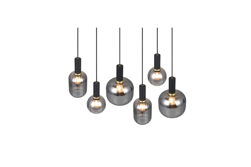 Pendel TRIO Diva 6-deler, Matt svart/krom - 6-deler, Matt svart/krom - Belysning - Innendørsbelysning & Lamper - Taklampe - Pendellamper & Hengelamper