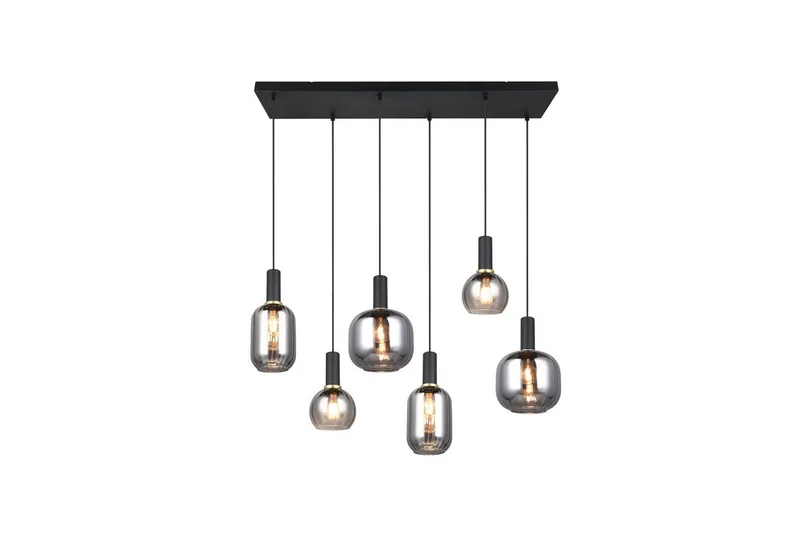 Pendel TRIO Diva 6-deler, Matt svart/krom - 6-deler, Matt svart/krom - Belysning - Innendørsbelysning & Lamper - Taklampe - Pendellamper & Hengelamper