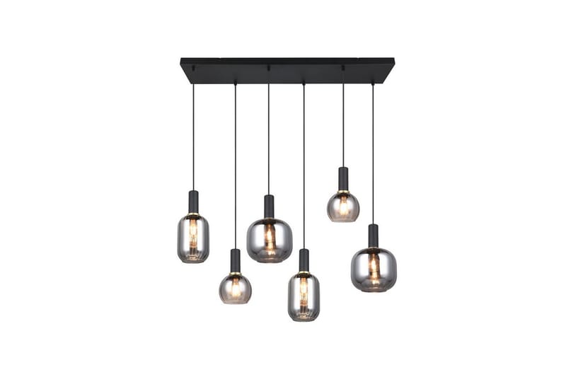 Pendel TRIO Diva 6-deler, Matt svart/krom - 6-deler, Matt svart/krom - Belysning - Innendørsbelysning & Lamper - Taklampe - Pendellamper & Hengelamper