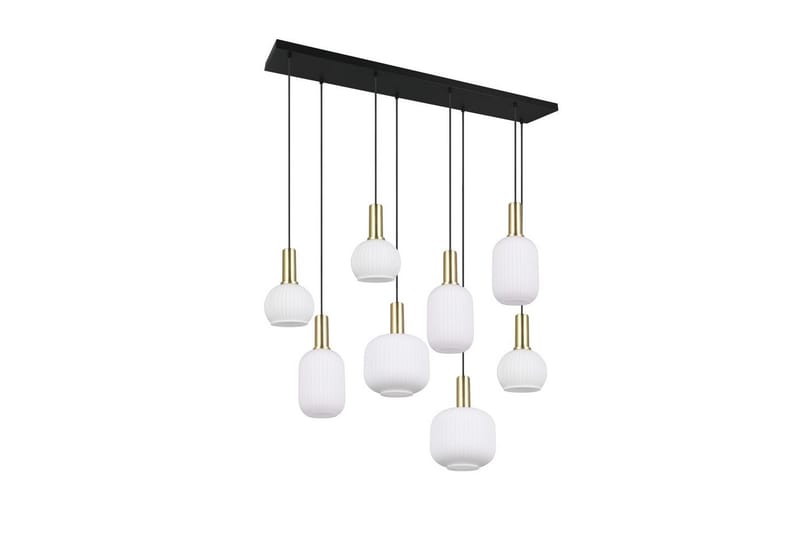 Pendel TRIO Diva 8-delt, Matt messing/hvit - 8-delt, Matt messing/hvit - Belysning - Innendørsbelysning & Lamper - Taklampe - Pendellamper & Hengelamper