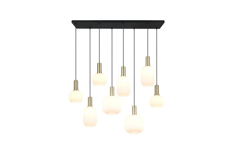 Pendel TRIO Diva 8-delt, Matt messing/hvit - 8-delt, Matt messing/hvit - Belysning - Innendørsbelysning & Lamper - Taklampe - Pendellamper & Hengelamper