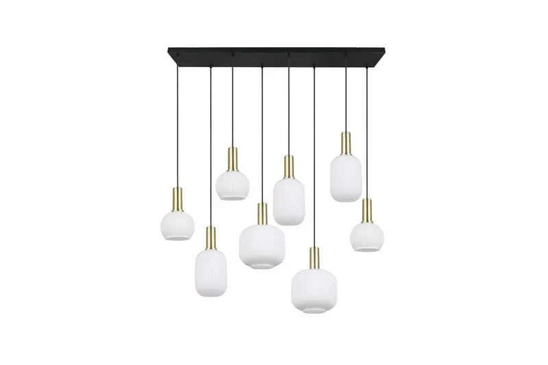 Pendel TRIO Diva 8-delt, Matt messing/hvit - 8-delt, Matt messing/hvit - Belysning - Innendørsbelysning & Lamper - Taklampe - Pendellamper & Hengelamper