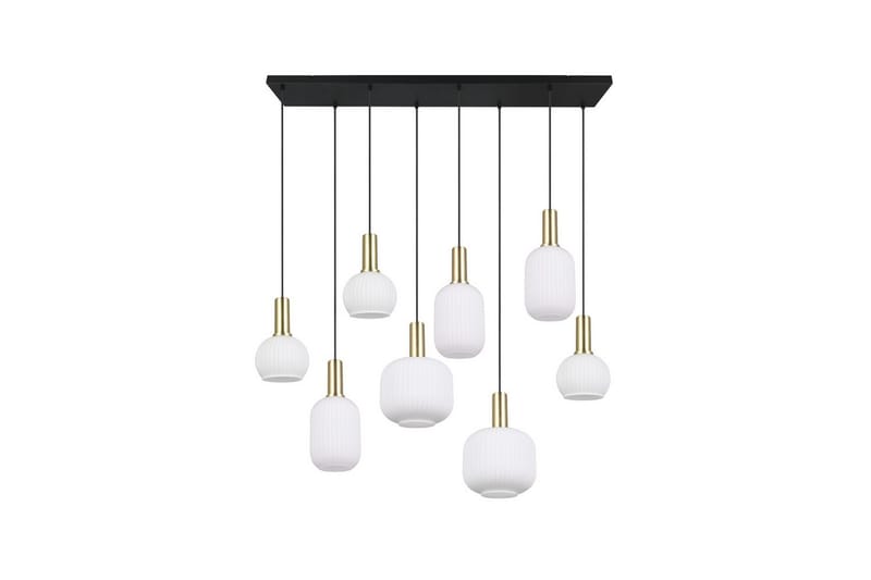 Pendel TRIO Diva 8-delt, Matt messing/hvit - 8-delt, Matt messing/hvit - Belysning - Innendørsbelysning & Lamper - Taklampe - Pendellamper & Hengelamper