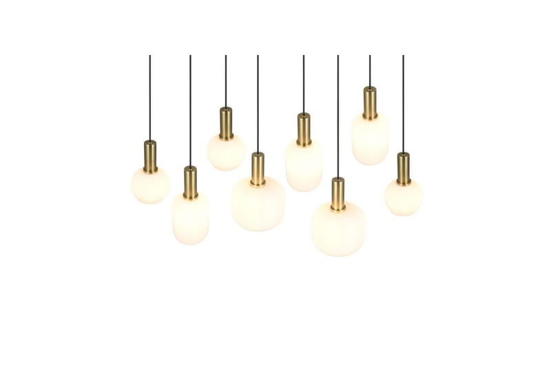 Pendel TRIO Diva 8-delt, Matt messing/hvit - 8-delt, Matt messing/hvit - Belysning - Innendørsbelysning & Lamper - Taklampe - Pendellamper & Hengelamper