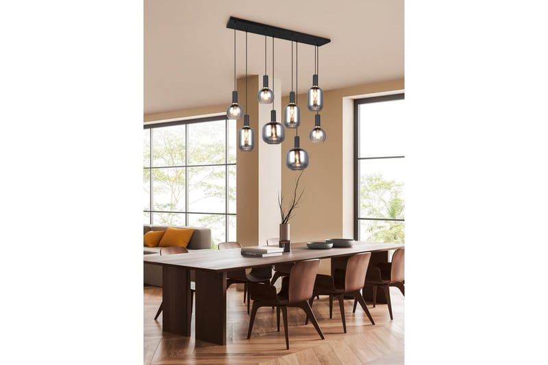 Pendel TRIO Diva 8-delt, Matt svart/krom - 8-delt, Matt svart/krom - Belysning - Innendørsbelysning & Lamper - Taklampe - Pendellamper & Hengelamper