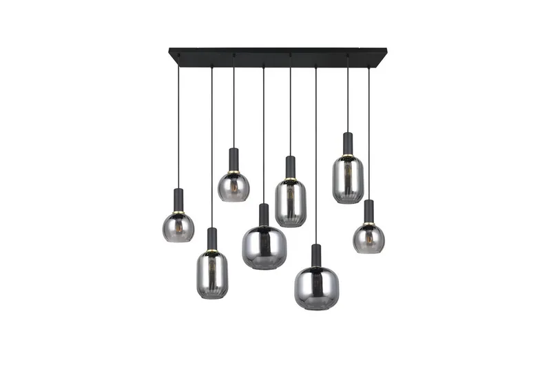 Pendel TRIO Diva 8-delt, Matt svart/krom - 8-delt, Matt svart/krom - Belysning - Innendørsbelysning & Lamper - Taklampe - Pendellamper & Hengelamper