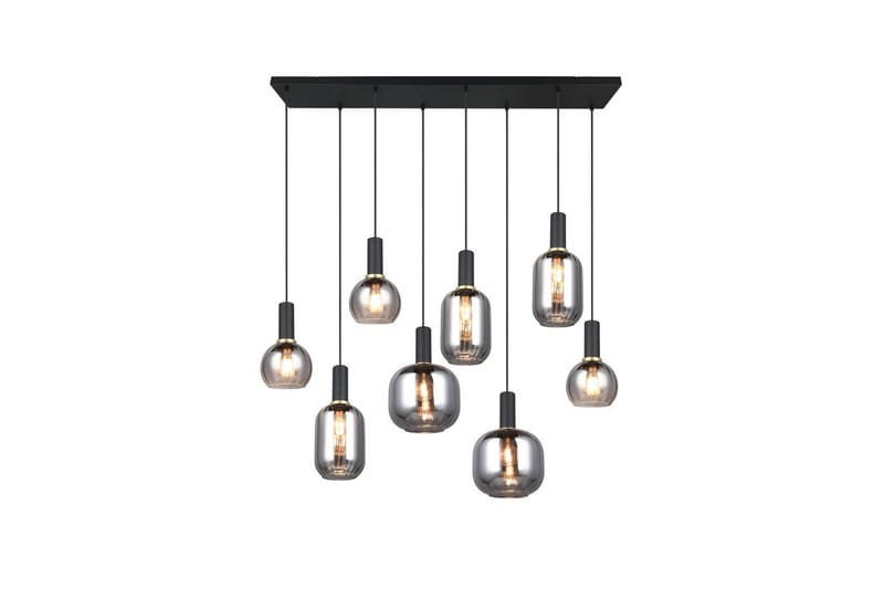 Pendel TRIO Diva 8-delt, Matt svart/krom - 8-delt, Matt svart/krom - Belysning - Innendørsbelysning & Lamper - Taklampe - Pendellamper & Hengelamper