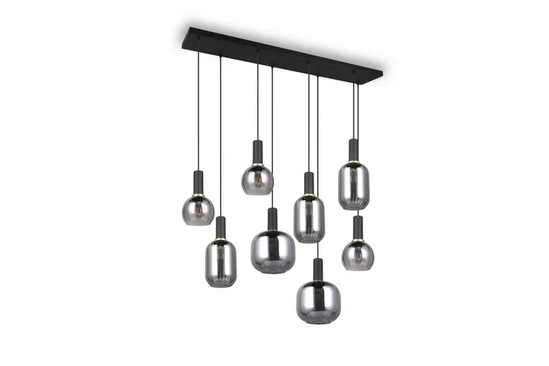Pendel TRIO Diva 8-delt, Matt svart/krom - 8-delt, Matt svart/krom - Belysning - Innendørsbelysning & Lamper - Taklampe - Pendellamper & Hengelamper