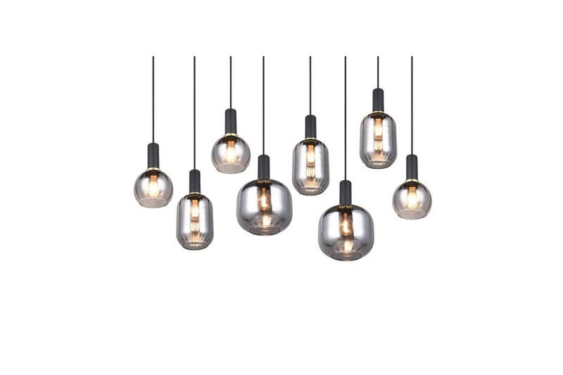 Pendel TRIO Diva 8-delt, Matt svart/krom - 8-delt, Matt svart/krom - Belysning - Innendørsbelysning & Lamper - Taklampe - Pendellamper & Hengelamper