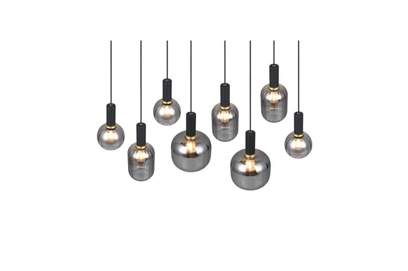 Pendel TRIO Diva 8-delt, Matt svart/krom - 8-delt, Matt svart/krom - Belysning - Innendørsbelysning & Lamper - Taklampe - Pendellamper & Hengelamper