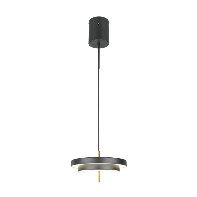 Pendel TRIO Keaton - 1 lampe 40 cm, mattsvart/messing - Belysning - Innendørsbelysning & Lamper - Taklampe - Pendellamper & Hengelamper