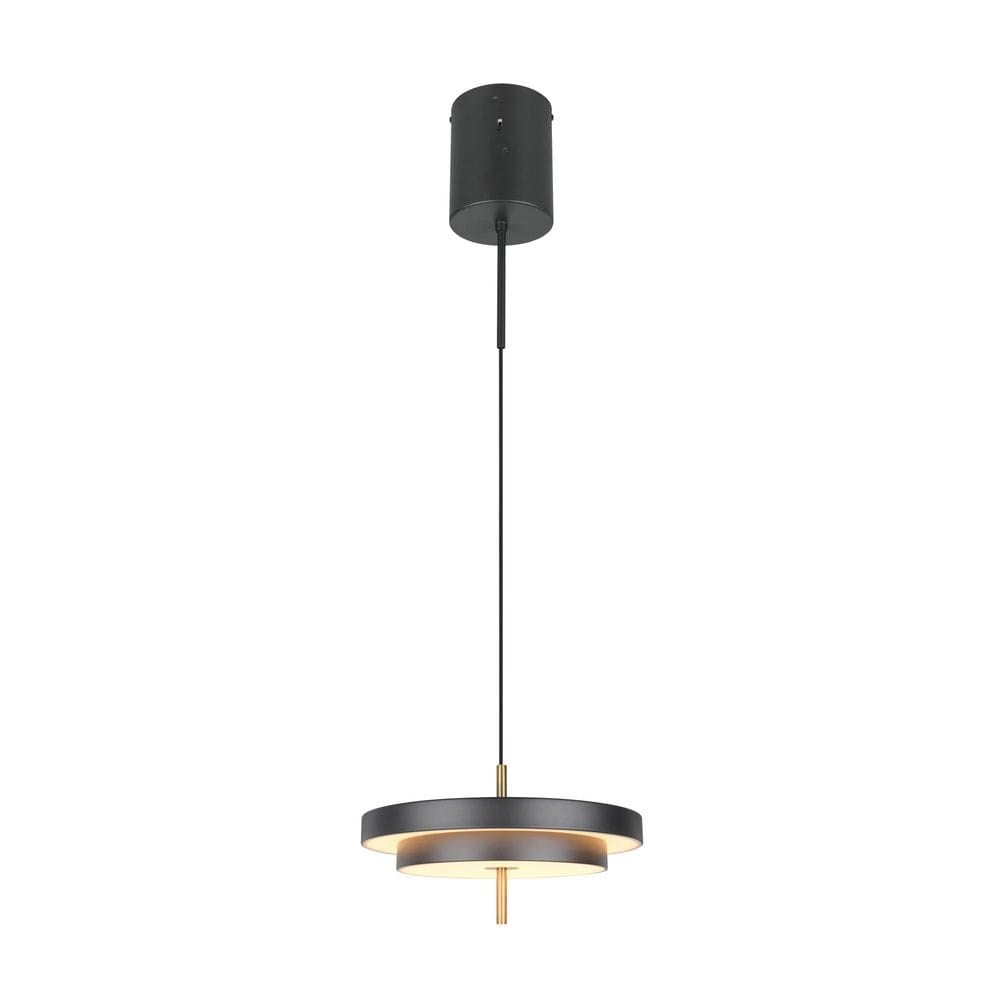 Pendel TRIO Keaton - 1 lampe 40 cm/mattsvart/messing