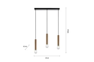 Pendellampe Bruna - 6x120x65 cm, Messing Matt - Belysning - Innendørsbelysning & Lamper - Taklampe - Pendellamper & Hengelamper